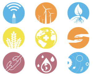 The 9 Global Grand Challenges: Education, Energy, Environment, Food, Health, Poverty, Security, Water and Space